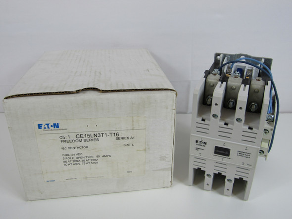 Eaton CE15LN3T1-T16 Other Contactors 3P 85A 24VDC 3Ph 75HP L Frame
