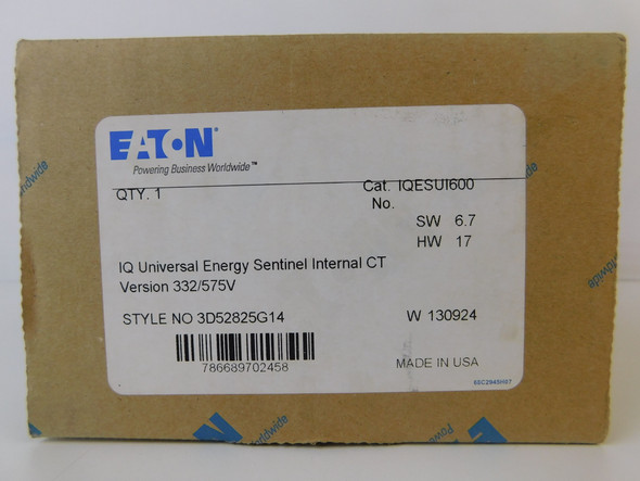 Eaton IQESUI600 Programmable Logic Controllers (PLCs) IQ Universal Energy Sentinel Internal CT 400A 575V EA