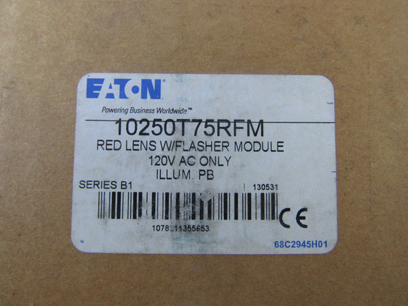 Eaton 10250T75RFM Pushbuttons Illuminated 120V 1NO Red Flasher Module