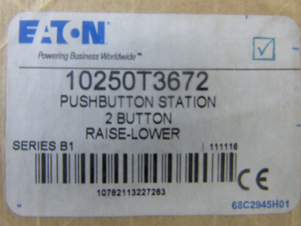 Eaton 10250T3672 Pushbuttons Station 2NO 2NC 2 Button Black RAISE/LOWER Surface Mounting