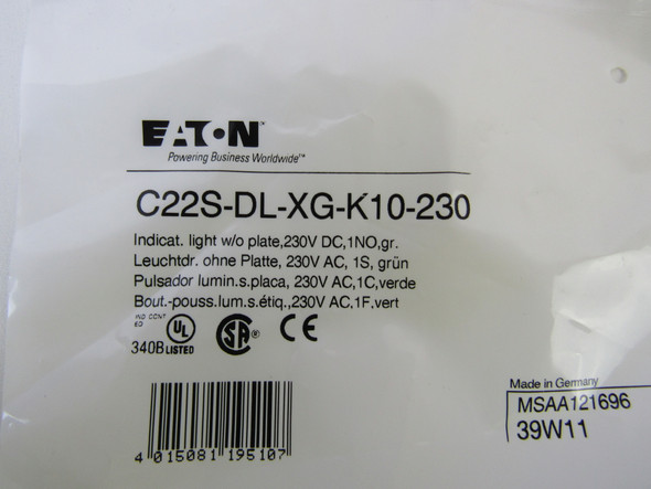 Eaton C22S-DL-XG-K10-230 Pushbuttons LED 230V 1NO