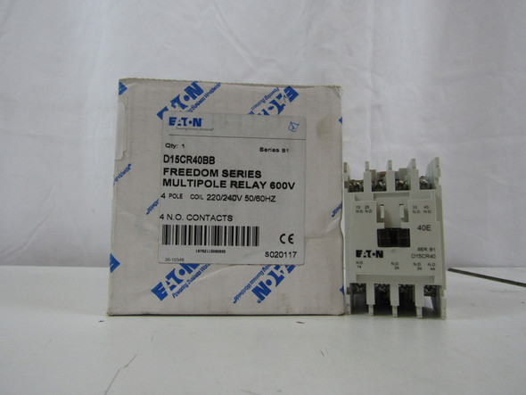 Eaton D15CR40BB Relays Multipole Relay 600V 4P 600V 50/60Hz 4NO