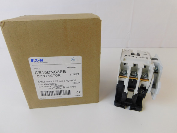 Eaton CE15DNS3EB Other Contactors 3P 18A 208V 60Hz 1NO Side Mounting