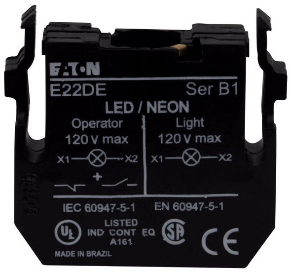 Eaton E22DL120Y Contact Blocks and Other Accessories LED 120V Yellow