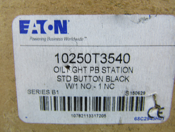 Eaton 10250T3540 Pushbuttons Station 1NO 1NC 1 Button Black NEMA 3/3R/4/4X/12/13 Watertight/Oiltight