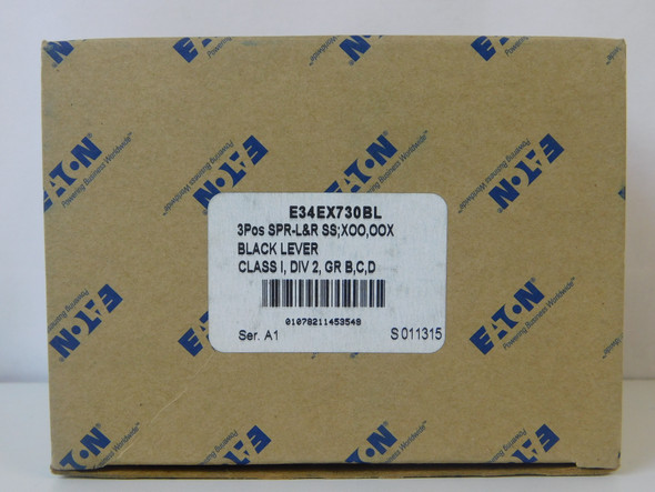 Eaton E34EX730BL Selector Switches 2NO 3 Position Black NEMA3/3R/4/4X/12/13 Black