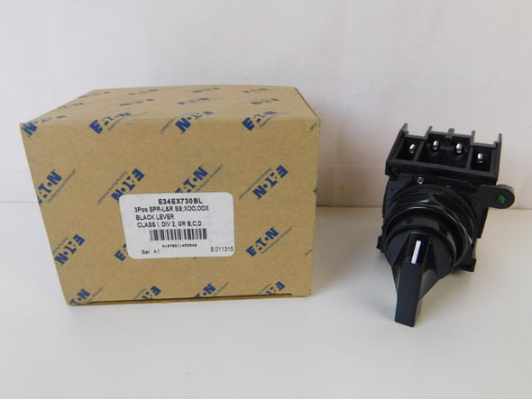 Eaton E34EX730BL Selector Switches 2NO 3 Position Black NEMA3/3R/4/4X/12/13 Black