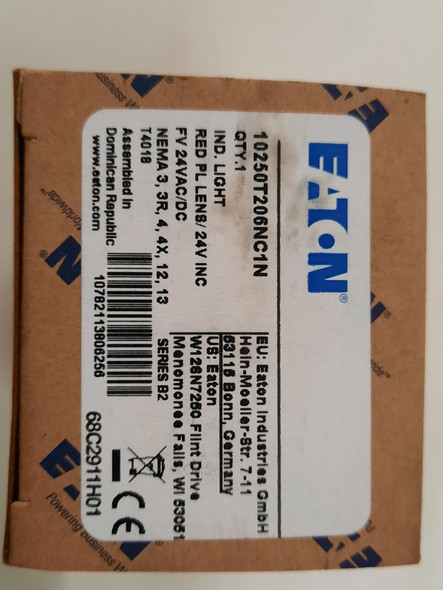 Eaton 10250T206NC1N Indicating Lights Incandescent 24V Red EA NEMA 3/3R/4/4X/12/13