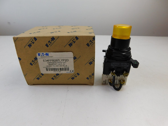 Eaton E34FPB297LYP2D Pilot Lights Prestest Light 120V Yellow Corrosion Resistant