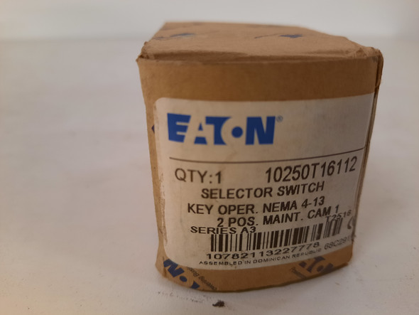 Eaton 10250T16112 Selector Switches Key Operated 2 Position EA NEMA 3/3R/4/4X/12/13 Maintained