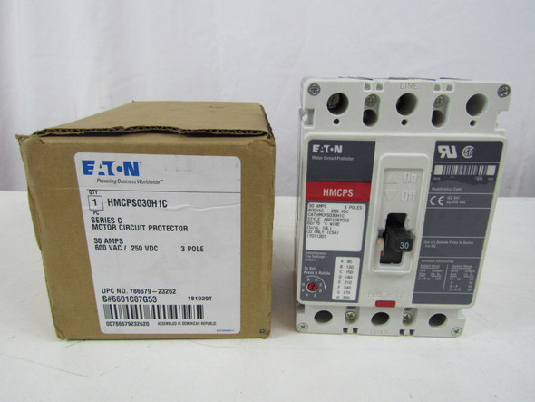 Eaton HMCPS030H1C Manual Motor Protectors HMCPS 3P 30A 600V 50/60Hz F EA