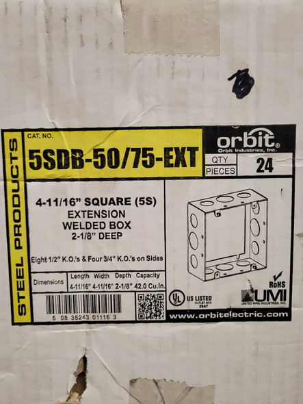 Orbit 5SDB-50/75-EXT Wallplates and Accessories EA