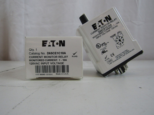 Cutler-Hammer D65CE1C10A Relays Current Monitor Relay 10A 120V NULL