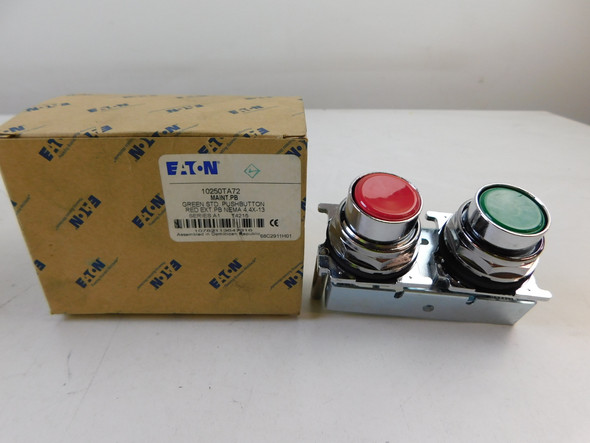 Eaton 10250TA72 Pushbuttons Station 2 Button Red/Green EA NEMA 3/3R/4/4X/12/13 Mechanically Interlocked