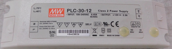 Mean Well PLC-30-12 Other Power Supplies Class 2 0.45A 240V 50/60Hz Output Voltage: 120V Output Amperage: 2.5A