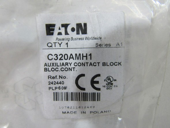 Eaton C320AMH1 Contact Blocks and Other Accessories 1P 10A 600V EA