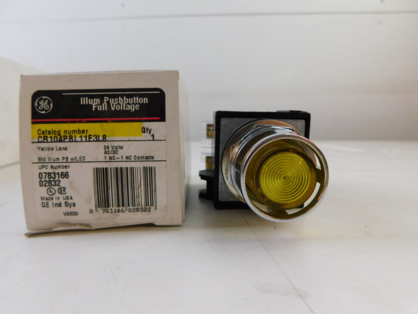 GE CR104PBL11E3L8 Pushbuttons LED 24V 1NO 1NC Yellow