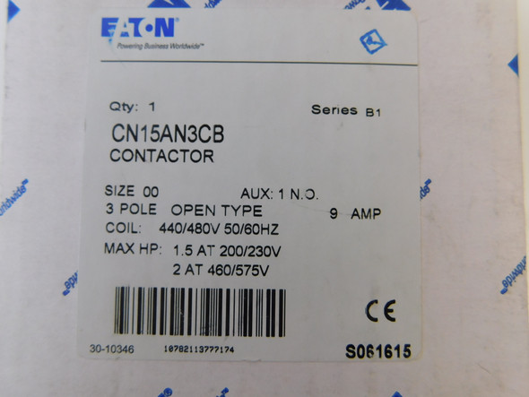 Eaton CN15AN3CB Other Contactors 3P 9A 480V Size 0