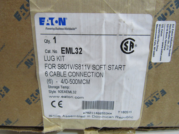 Eaton EML32 Starter and Contactor Accessories Terminal Kit V Frame 6 Cable Connection