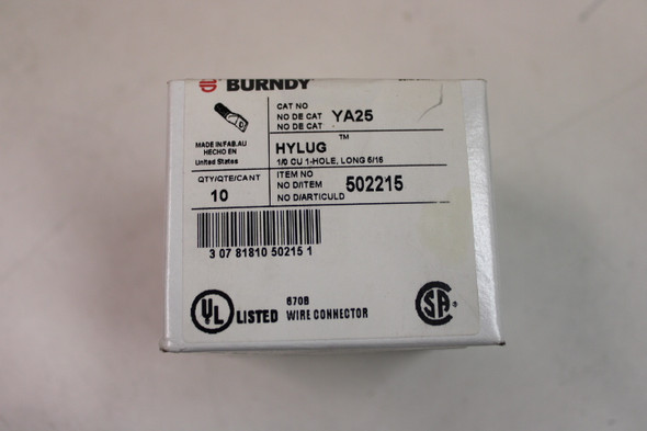 Burndy YA25 Other Power Distribution Contacts and Accessories 10BOX