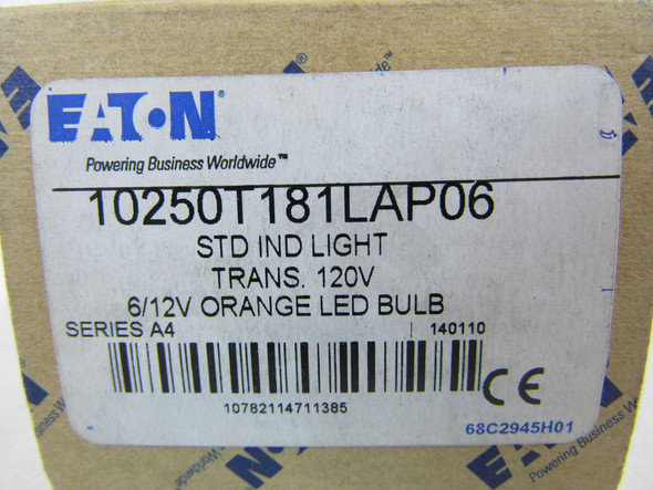 Eaton 10250T181LAP06 Indicating Lights LED 120V Orange EA NEMA 3/3R/4/4X/12/13