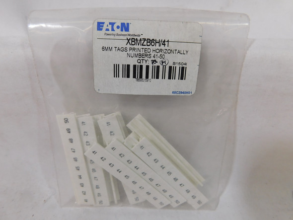 Eaton XBMZB6H/41 Contact Accessories Marker Tag 10PK 41-50