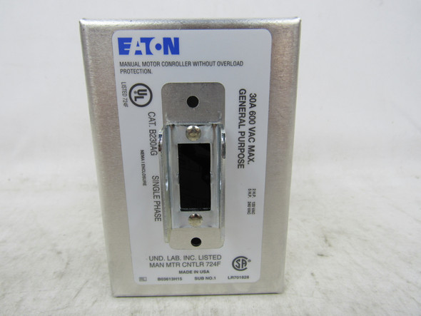 Eaton B230AG Disconnect Switches 2P 30A 600V 1Ph 1NO EA NEMA 1 5 HP
