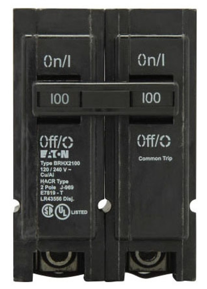 Eaton BRHX2125 Miniature Circuit Breakers (MCBs) BR 2P 125A 240V 50/60Hz 1Ph EA
