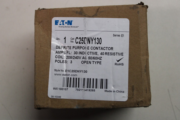 Eaton C25DNY130 Definite Purpose Contactors 3P 30A 240V EA