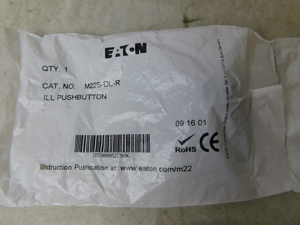 Eaton M22S-DL-R Pushbuttons Illuminated Red EA NEMA 3/3R/4/4X/12/13 Watertight/Oiltight