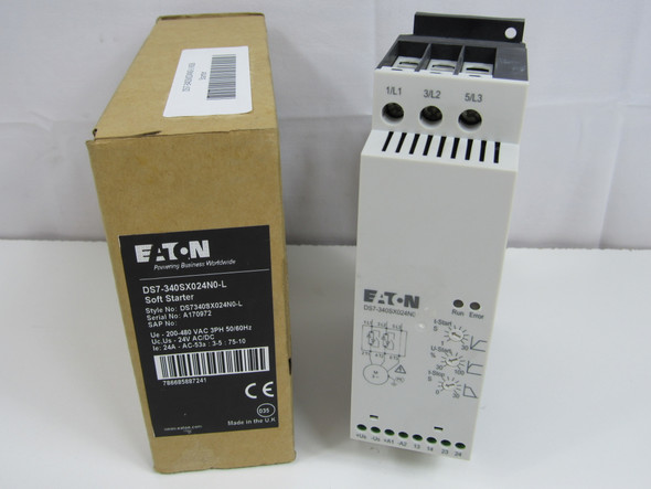 Eaton DS7-340SX024N0-L Soft Starters 3P 24A 480V 50/60Hz 3Ph 15HP IP20