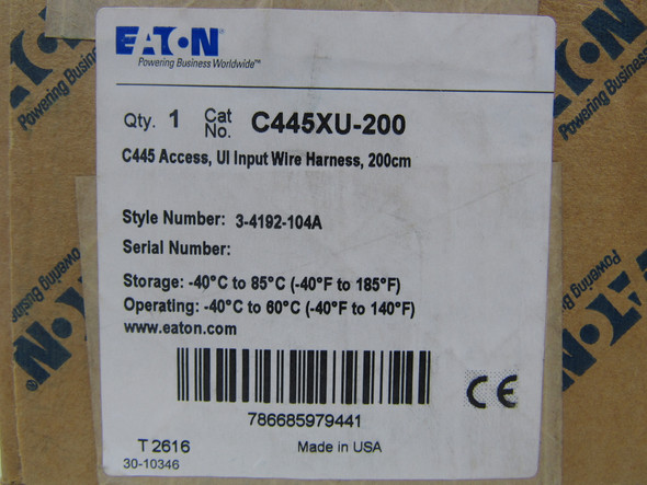 Eaton C445XU-200 Relays UI Input Wire Harness 50/60Hz