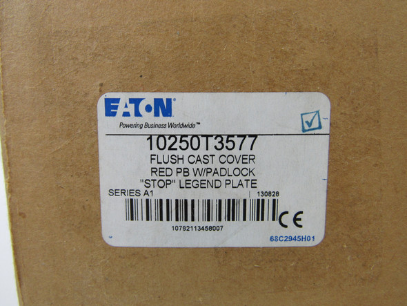 Eaton 10250T3577 Pushbuttons Cover Plate 2 Position Red NEMA 3/3R/4/4X/12/13 Heavy Duty STOP