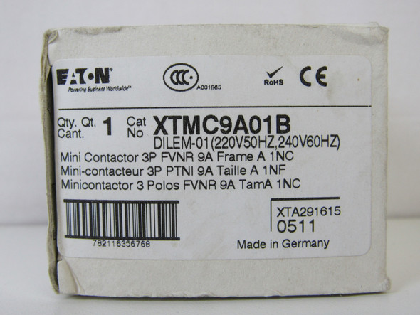 Eaton XTMC9A01B Other Contactors 3P 9A 240V EA