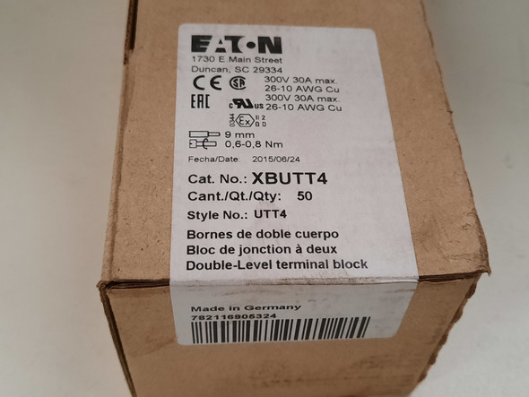 Eaton XBUTT4 Terminal Blocks 30A BOX