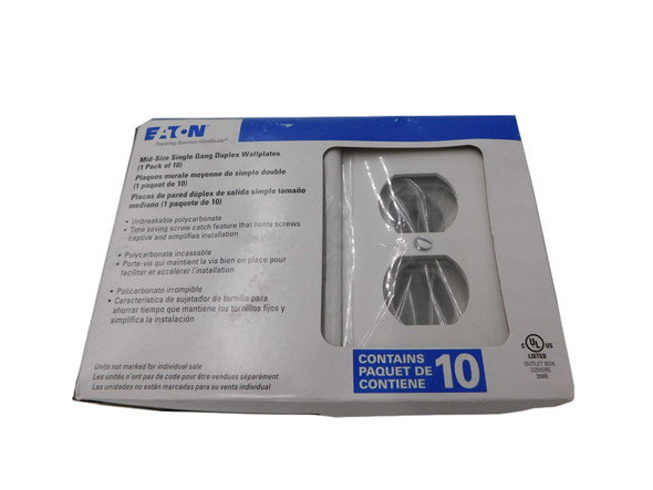 Eaton PJ8W-10-LW Wallplates and Accessories Wallplate White 10BOX