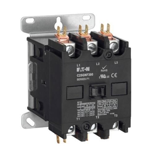 Eaton F1C25GNF390AH Definite Purpose Contactors Open Type 3P 90A 50/60Hz 1NO 1NC 110/120VAC