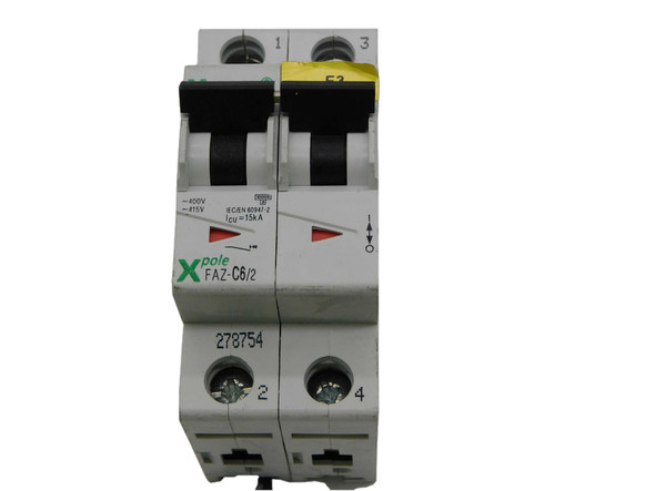 Eaton FAZ-C6/2 Miniature Circuit Breakers (MCBs) FAZ 2P 6A 277V 50/60Hz 1Ph EA