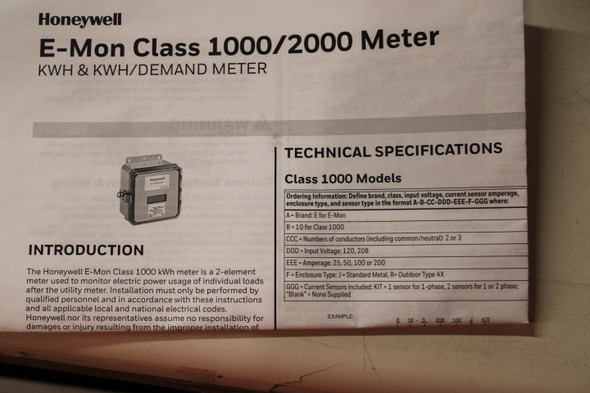 Honeywell E10-320825-JKIT Other Load Centers/Meters/Electrical Enclosures EA