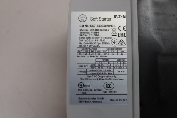 Eaton DS7-340SX070N0-L Starters EA