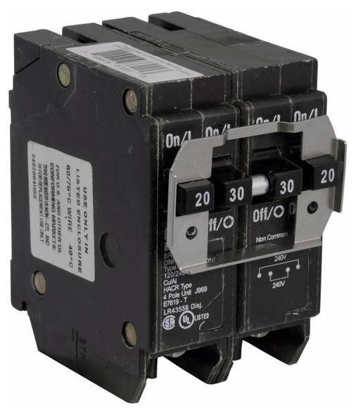 Eaton BRDC230240 Miniature Circuit Breakers (MCBs) BRDC 2P 30A/40A 120/240V 50/60Hz 1Ph EA