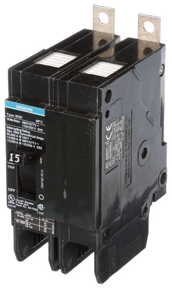 Siemens BQD215 Miniature Circuit Breakers (MCBs) 2P 15A 277V