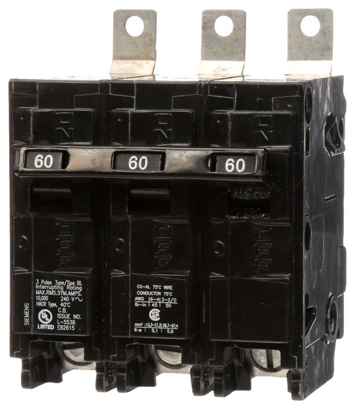 Siemens B360 Miniature Circuit Breakers (MCBs) 3P 60A EA