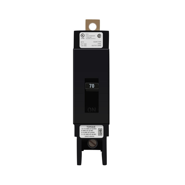 Eaton GHB1070 70A 277VAC 50/60Hertz, 125VDC Non-Interchangeable Trip Circuit Breaker