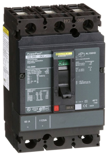 Square D HGL36060 Molded Case Breakers (MCCBs)