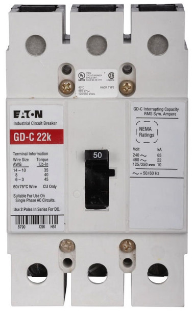 Eaton GD3050C Molded Case Breakers (MCCBs) EA
