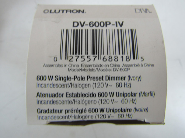 Lutron DV-600P-IV Light and Dimmer Switches 1P 120V EA