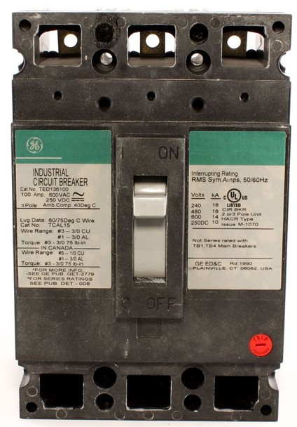 GE TED136100 Molded Case Breakers (MCCBs) EA