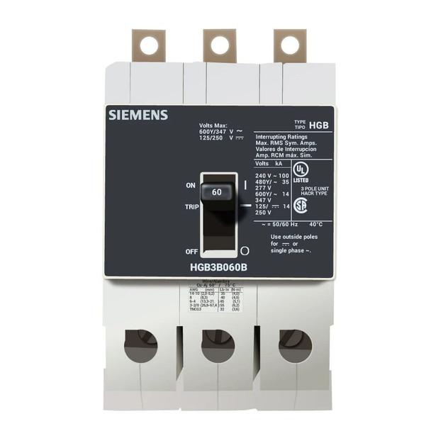 Siemens HGB3B060B Molded Case Breakers (MCCBs)
