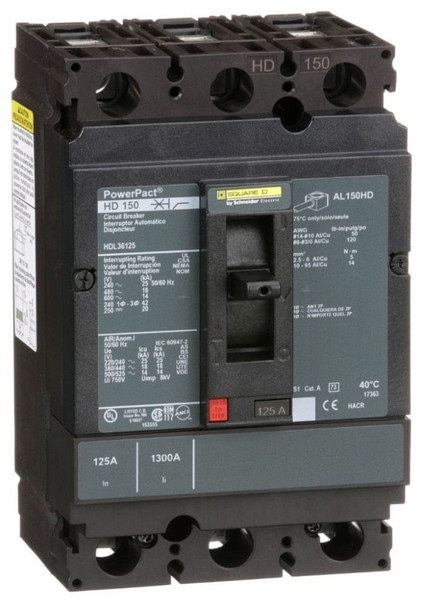 Square D HDL36125 Molded Case Breakers (MCCBs)